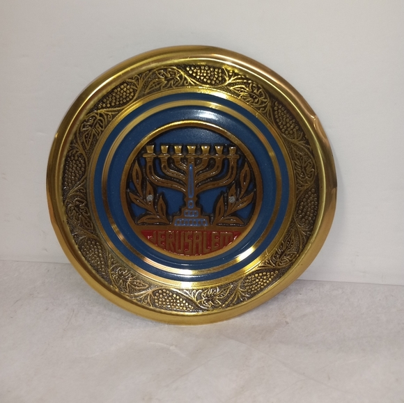 Jerusalem Religous Monarch Wall Plaque Brass - Picture 1 of 4